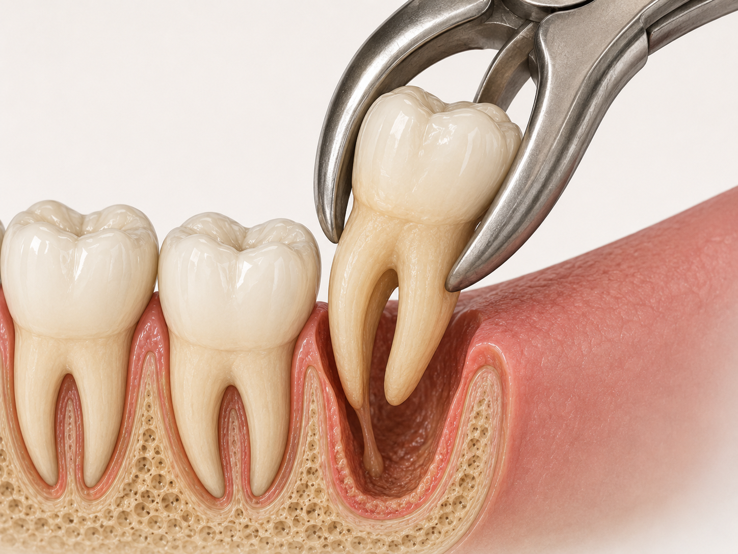 Dental extraction illustration