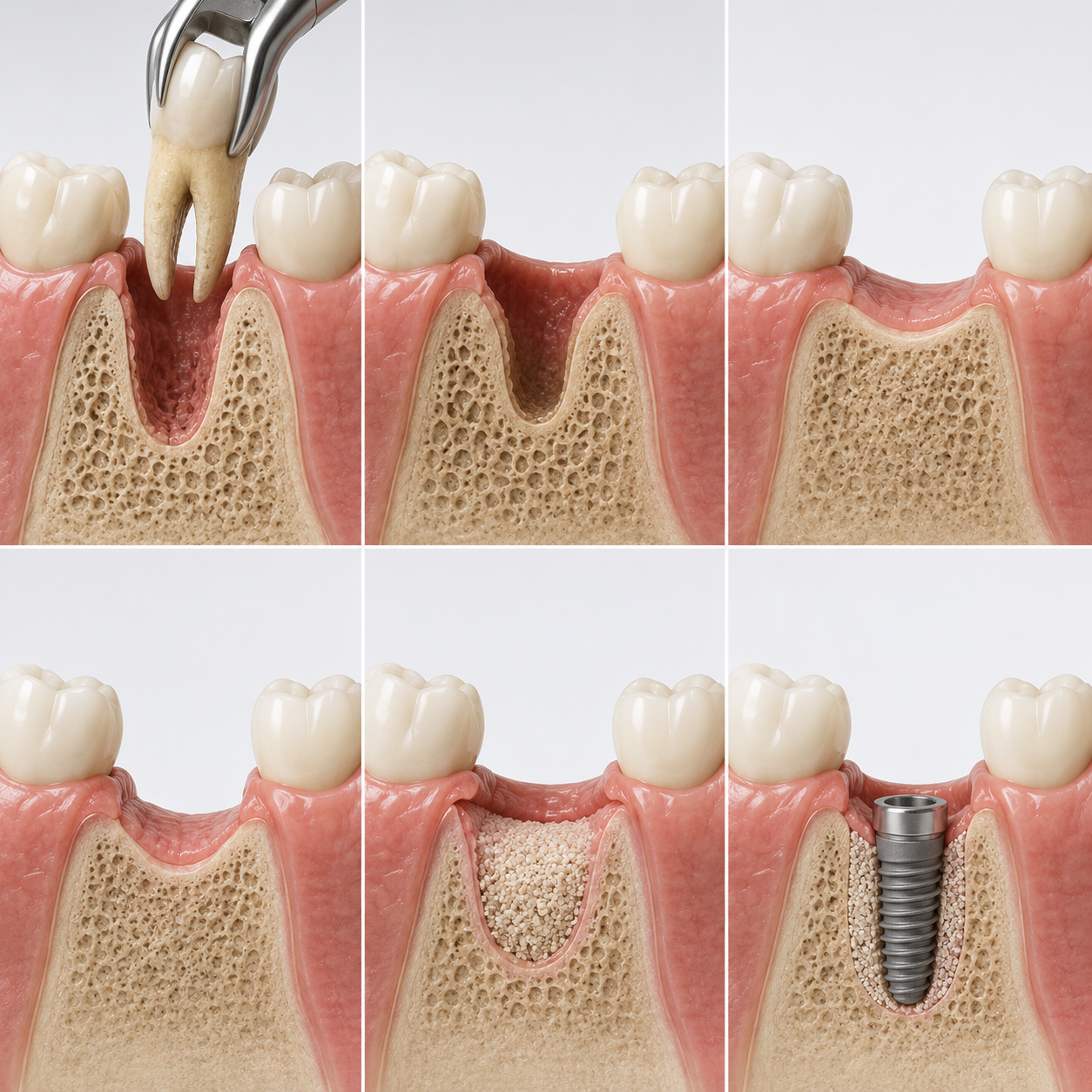Bone loss after extraction without socket preservation