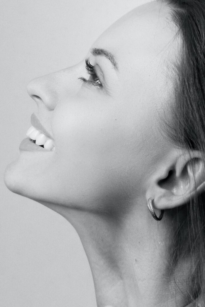 Profile portrait highlighting smooth, refreshed skin