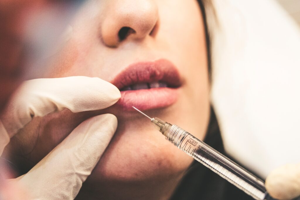 Precise anti-wrinkle injection performed by a clinician